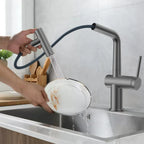 Solid Brass Dual-Function Pull-Down Kitchen Faucet – Single Handle Mixer – KFB1806