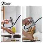 Solid Brass Dual-Function Pull-Down Kitchen Faucet – Single Handle Mixer – KFB1806