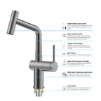 Solid Brass Dual-Function Pull-Down Kitchen Faucet – Single Handle Mixer – KFB1806