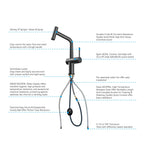 Solid Brass Dual-Function Pull-Down Kitchen Faucet – Single Handle Mixer – KFB1806