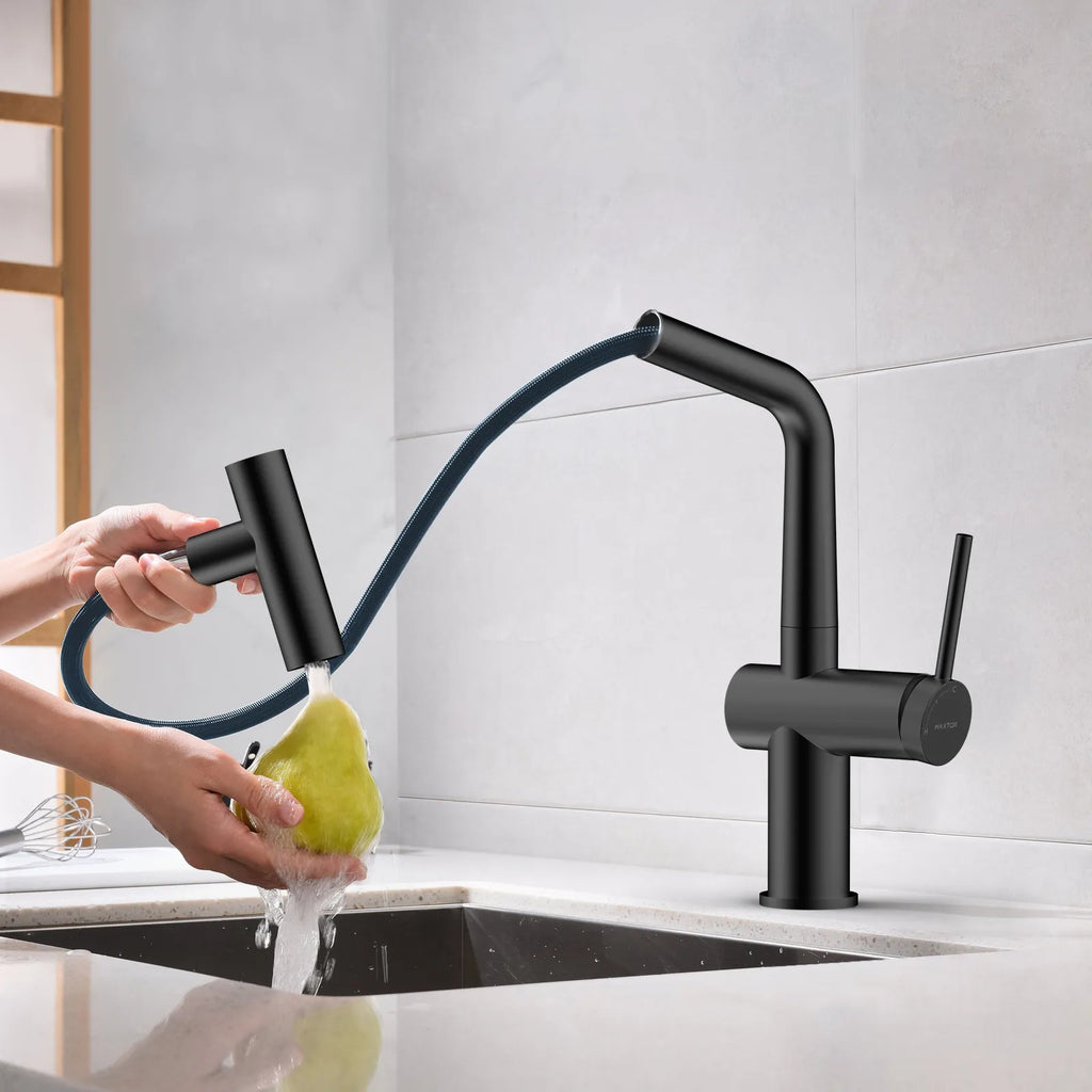 Solid Brass Dual-Function Pull-Down Kitchen Faucet – Single Handle Mixer – KFB1806