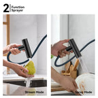 Solid Brass Dual-Function Pull-Down Kitchen Faucet – Single Handle Mixer – KFB1806