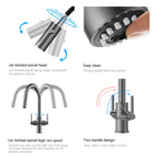 Solid Brass Dual-Handle Pull-Down Kitchen Faucet – Dual Function Spray – KFB2021