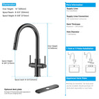 Solid Brass Dual-Handle Pull-Down Kitchen Faucet – Dual Function Spray – KFB2021