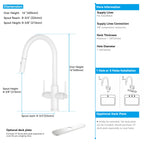 Solid Brass Dual-Handle Pull-Down Kitchen Faucet – Dual Function Spray – KFB2021