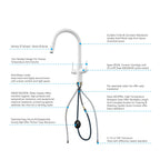 Solid Brass Dual-Handle Pull-Down Kitchen Faucet – Dual Function Spray – KFB2021