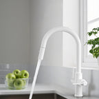 Solid Brass Dual-Handle Pull-Down Kitchen Faucet – Dual Function Spray – KFB2021