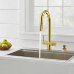 Solid Brass Dual-Handle Pull-Down Kitchen Faucet – Dual Function Spray – KFB2022