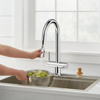 Solid Brass Dual-Handle Pull-Down Kitchen Faucet – Dual Function Spray – KFB2022