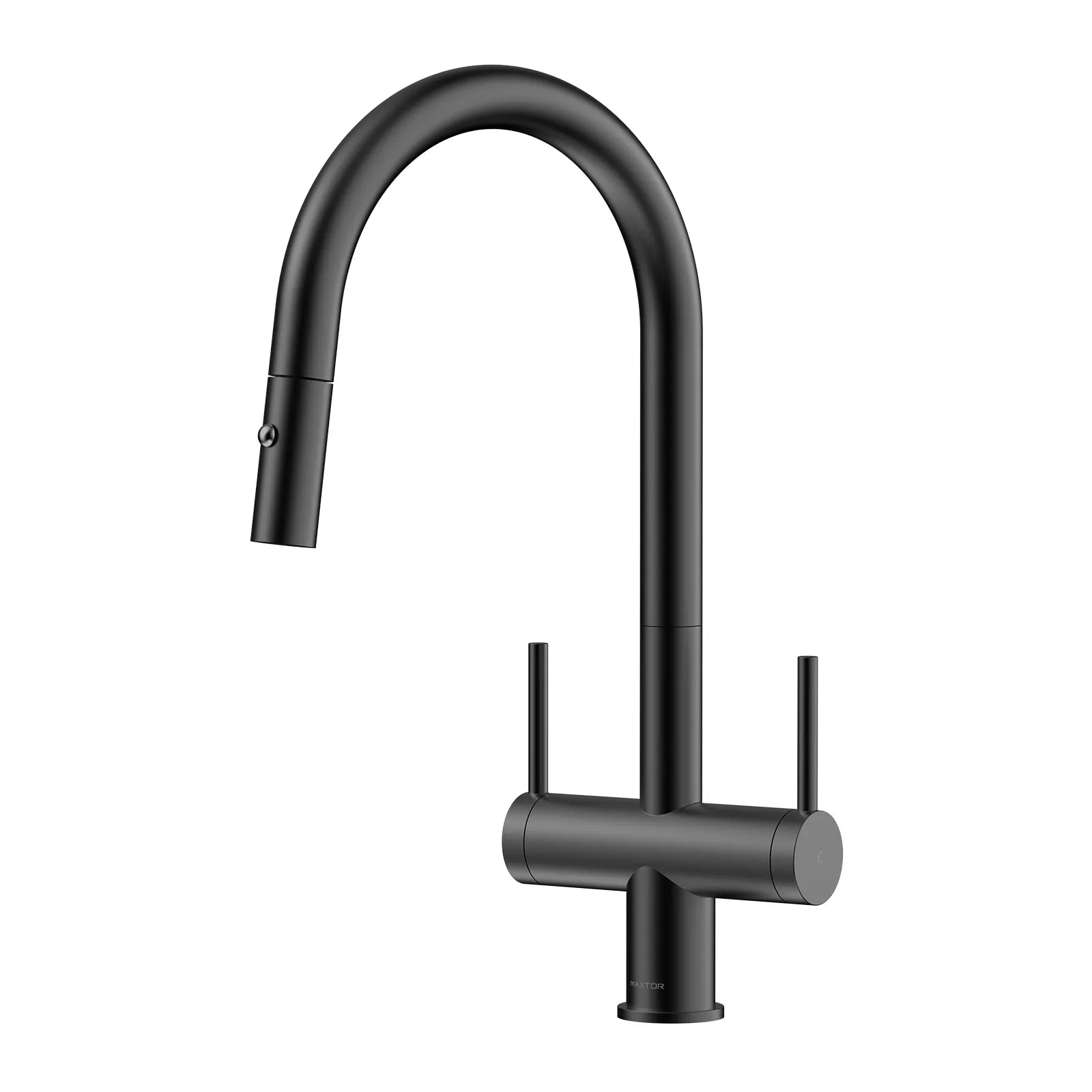 Solid Brass Dual-Handle Pull-Down Kitchen Faucet – Dual Function Spray – KFB2022 Brushed Gun Metal