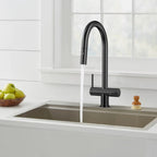 Solid Brass Dual-Handle Pull-Down Kitchen Faucet – Dual Function Spray – KFB2022