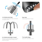 Solid Brass Dual-Handle Pull-Down Kitchen Faucet – Dual Function Spray – KFB2022