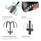 Solid Brass Dual-Handle Pull-Down Kitchen Faucet – Dual Function Spray – KFB2022