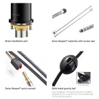 Solid Brass Dual-Handle Pull-Down Kitchen Faucet – Dual Function Spray – KFB2022