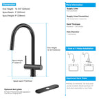 Solid Brass Dual-Handle Pull-Down Kitchen Faucet – Dual Function Spray – KFB2022