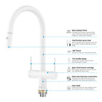 Solid Brass Dual-Handle Pull-Down Kitchen Faucet – Dual Function Spray – KFB2022