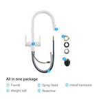 Solid Brass Dual-Handle Pull-Down Kitchen Faucet – Dual Function Spray – KFB2022