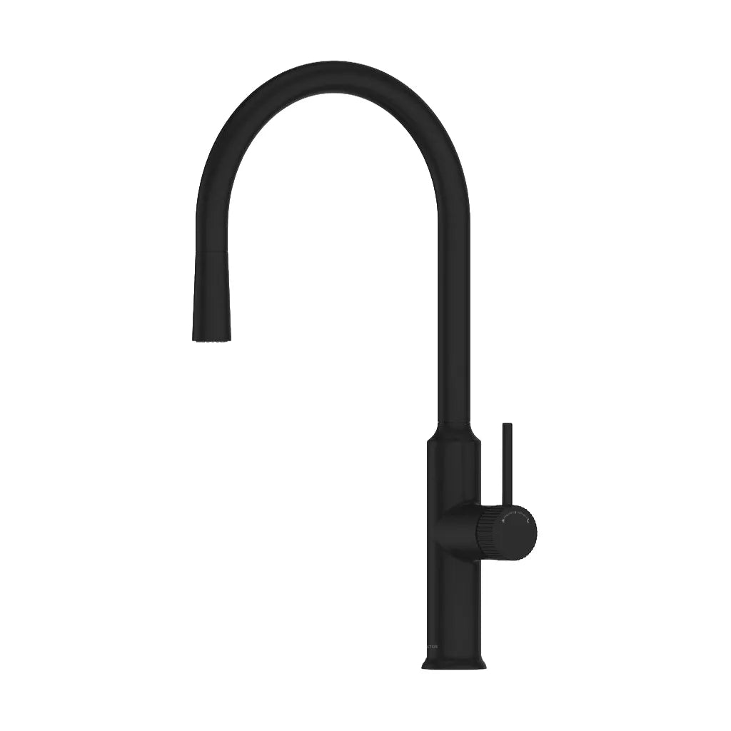 Single Handle Pull-Down Kitchen Faucet – High Arc Gooseneck Spout, 1.8 GPM – KFB9031