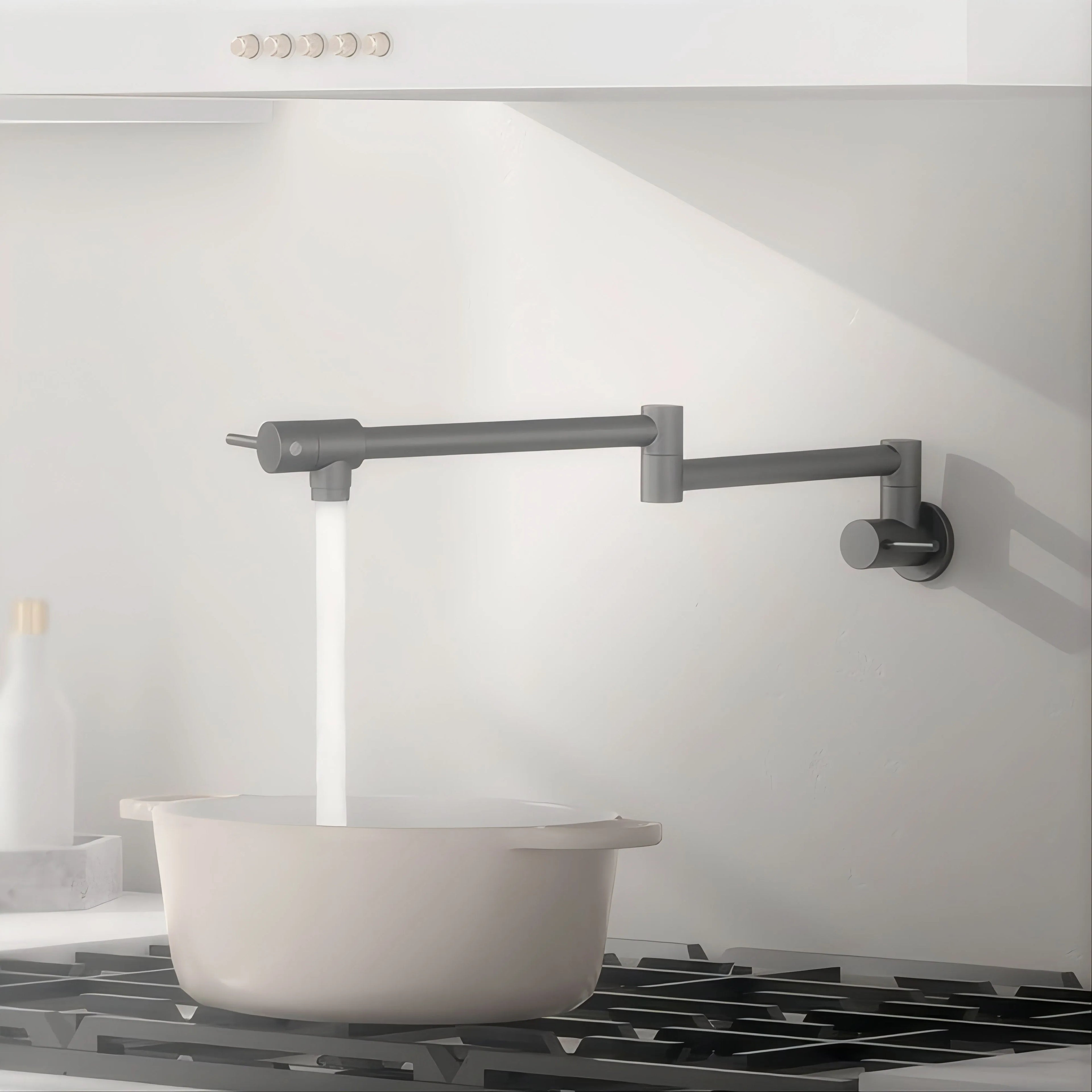 Matte Black Wall Mounted Pot Filler Faucet – Double Swing Arm – MPF0101