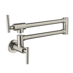 Matte Black Wall Mounted Pot Filler Faucet – Double Swing Arm – MPF0101 Brushed Nickel