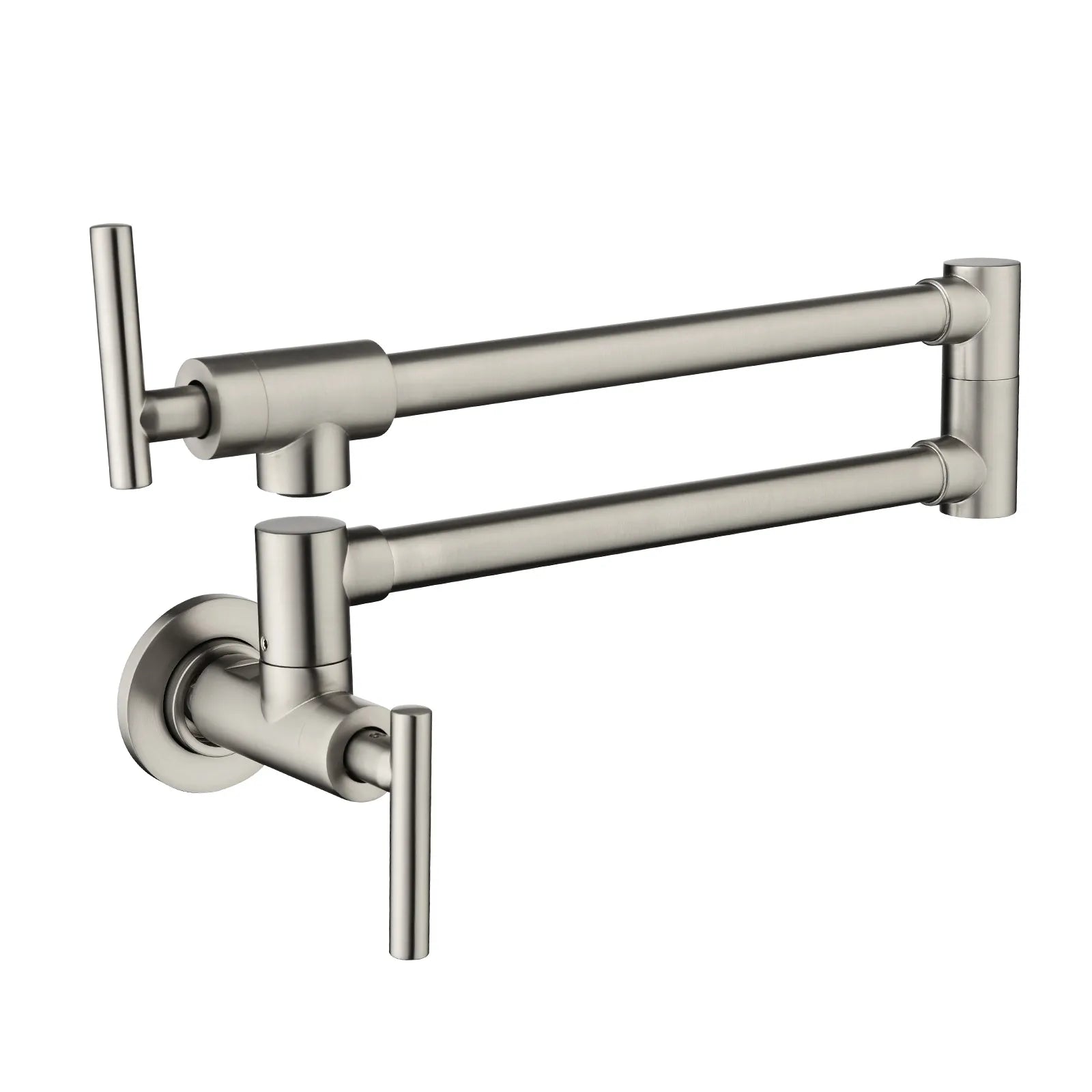 Matte Black Wall Mounted Pot Filler Faucet – Double Swing Arm – MPF0101 Brushed Nickel