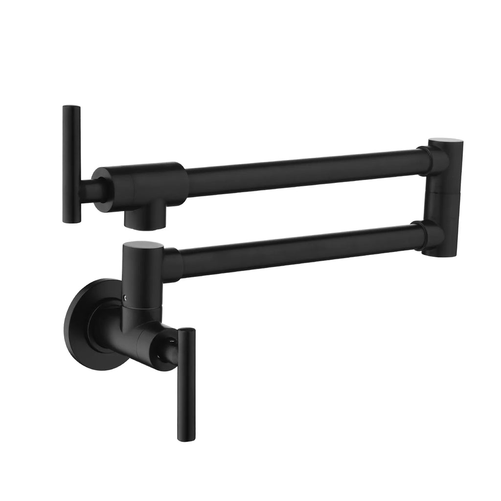 Matte Black Wall Mounted Pot Filler Faucet – Double Swing Arm – MPF0101 Matte Black