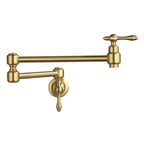 Wall Mounted Pot Filler Faucet with Double Swing Arm-MPF0201 Brushed Gold
