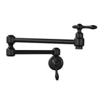 Wall Mounted Pot Filler Faucet with Double Swing Arm-MPF0201 Matte Black