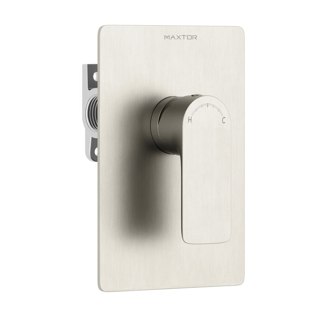 Solid Brass 1-Way Wall Concealed Shower Valve with Trim Plate (Pressure Balance Type)-MT601003 Brushed Nickel