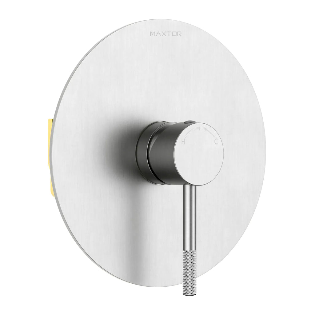 Circular 1-Way Wall Concealed Shower Valve with SUS304 Trim Plate MT601004 Brushed Nickel