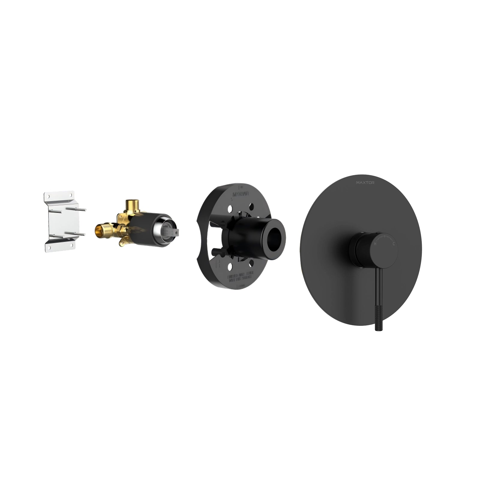 Circular 1-Way Wall Concealed Shower Valve with SUS304 Trim Plate MT601004