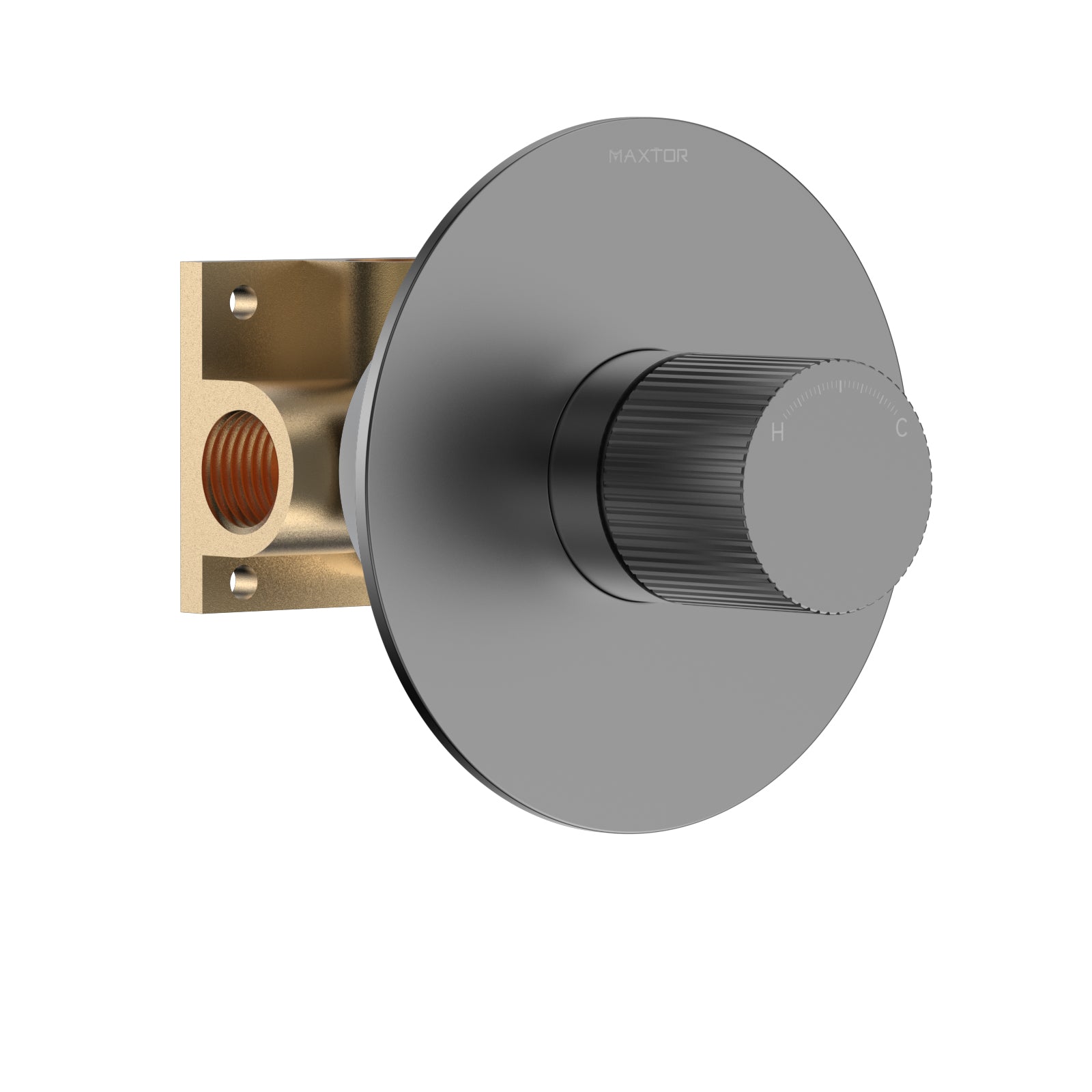 1 Way Wall Concealed Water Pressure Balance Shower Valve with Trim Plate –MT601027 Brushed Gun Metal