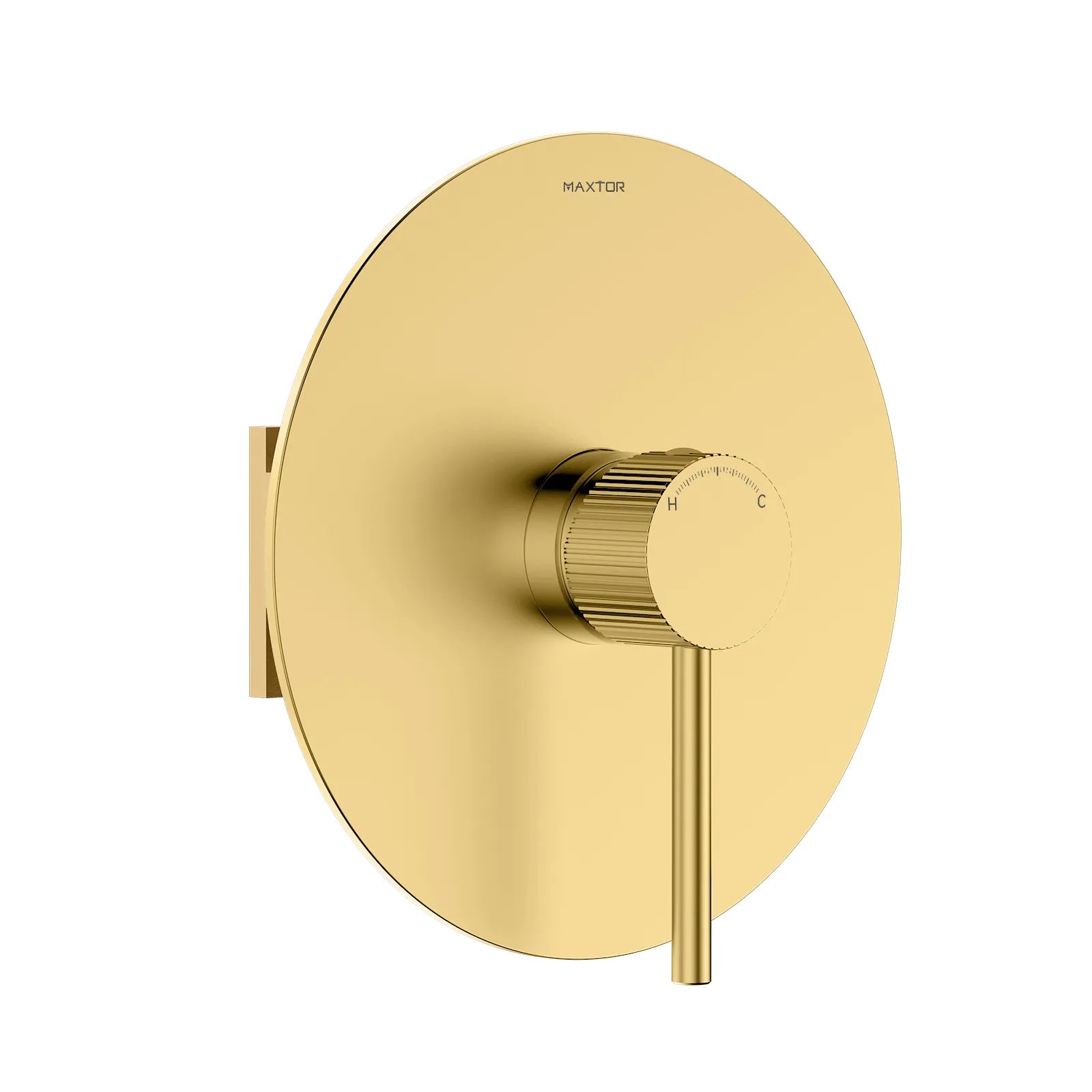1 Way Wall Concealed Pressure Balance Shower Valve with Trim Plate – Knurled Handle – MT601031 Brushed Gold