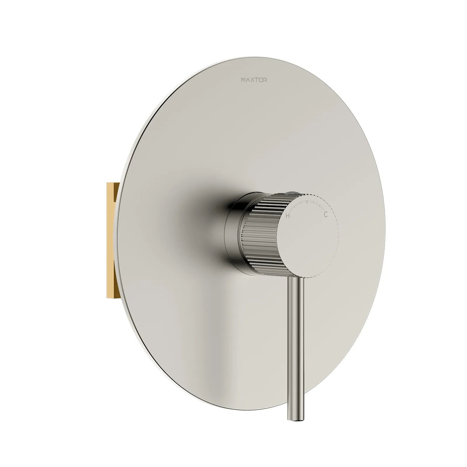 1 Way Wall Concealed Pressure Balance Shower Valve with Trim Plate – Knurled Handle – MT601031 Brushed Nickel