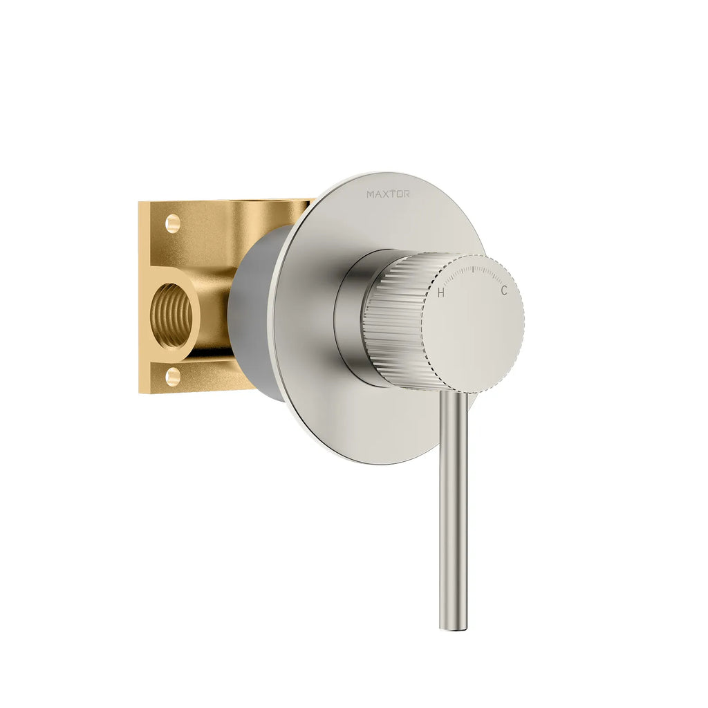 1 Way Wall Concealed Pressure Balance Shower Valve with Trim Plate – Knurled Handle – MT601031S Brushed Nickel