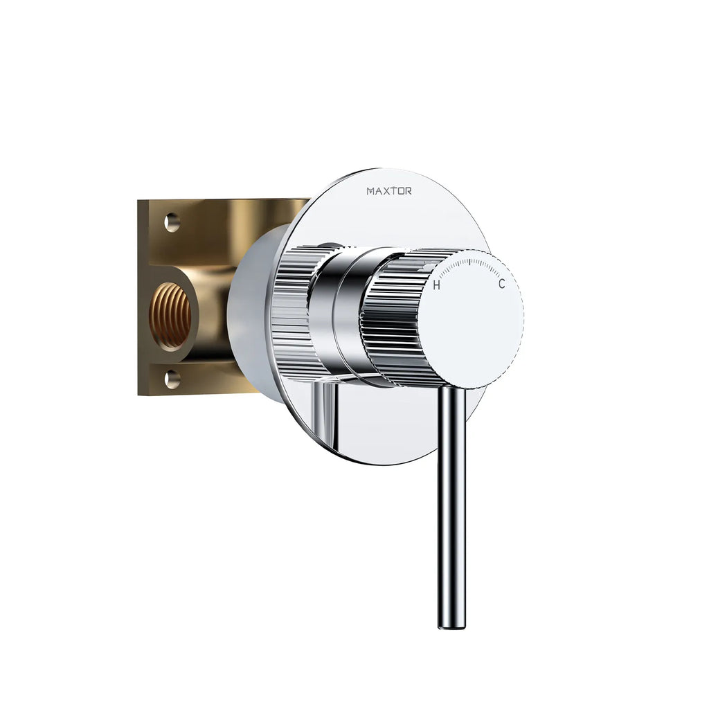1 Way Wall Concealed Pressure Balance Shower Valve with Trim Plate – Knurled Handle – MT601031S Chrome