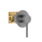 1 Way Wall Concealed Pressure Balance Shower Valve with Trim Plate – Knurled Handle – MT601031S Brushed Gun Metal