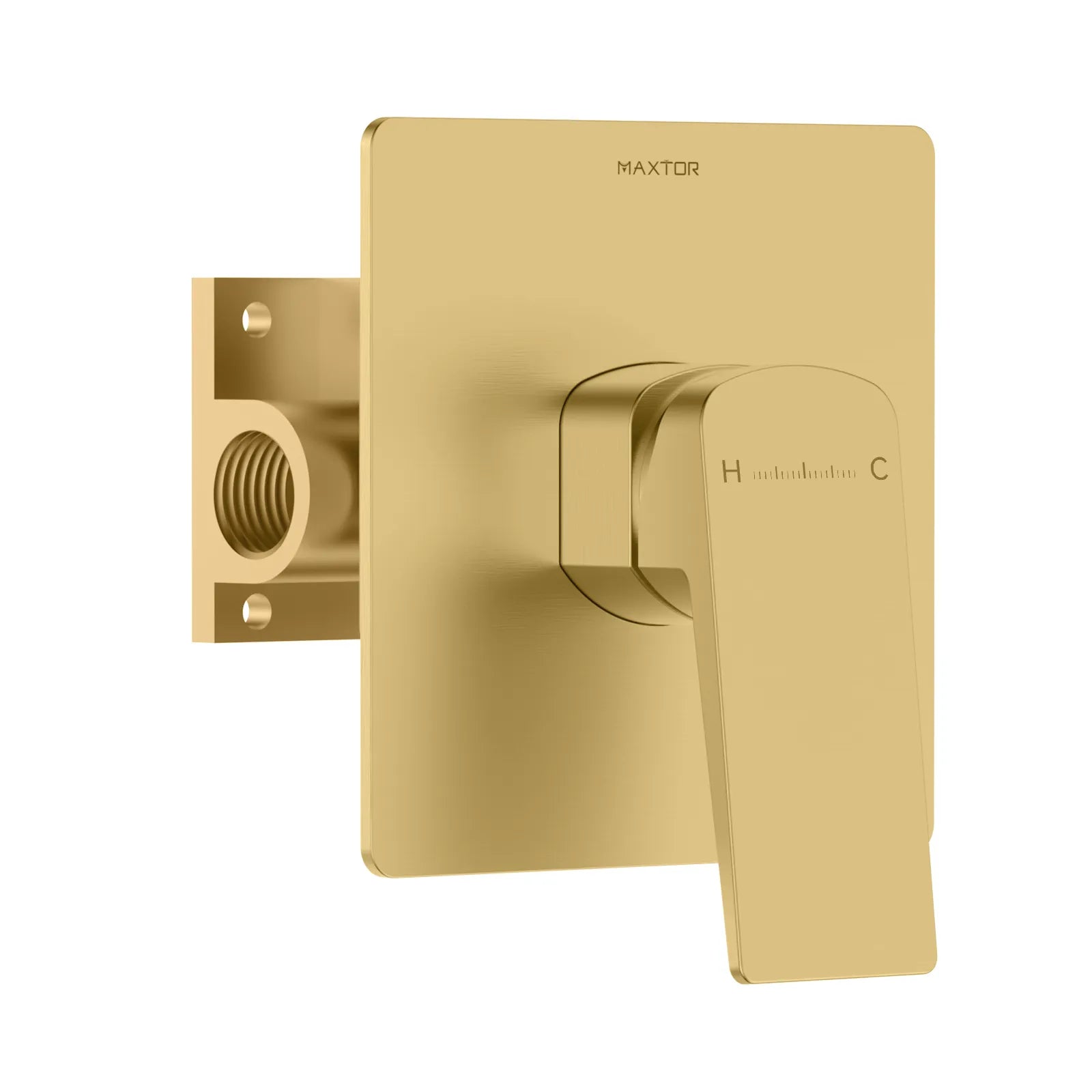 MAXTOR 1 Way Wall Concealed Shower Rough-In Valve with 120×120 mm Trim Plate-MT601065 Brushed Gold