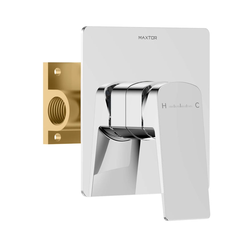 MAXTOR 1 Way Wall Concealed Shower Rough-In Valve with 120×120 mm Trim Plate-MT601065 Chrome
