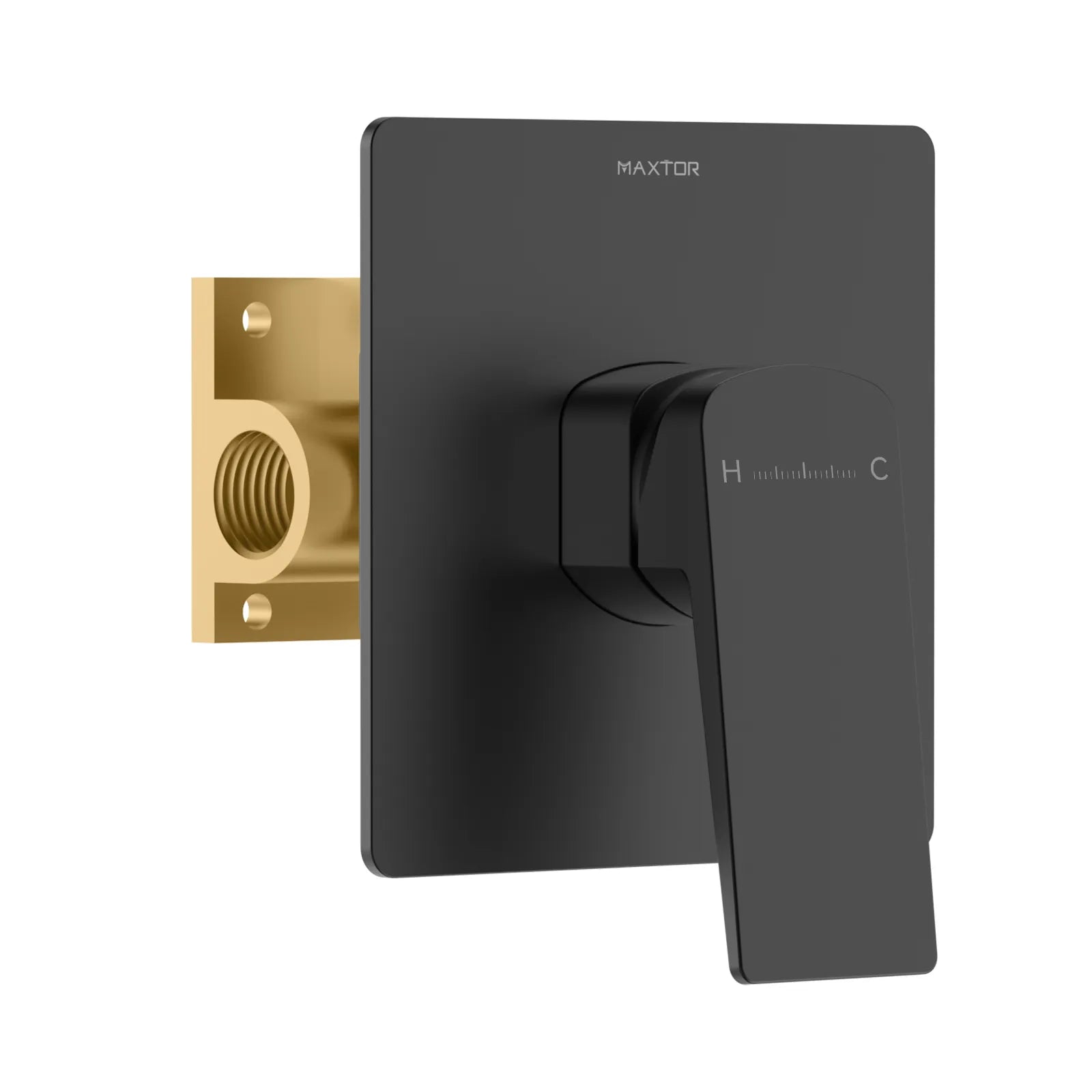 MAXTOR 1 Way Wall Concealed Shower Rough-In Valve with 120×120 mm Trim Plate-MT601065 Matte Black