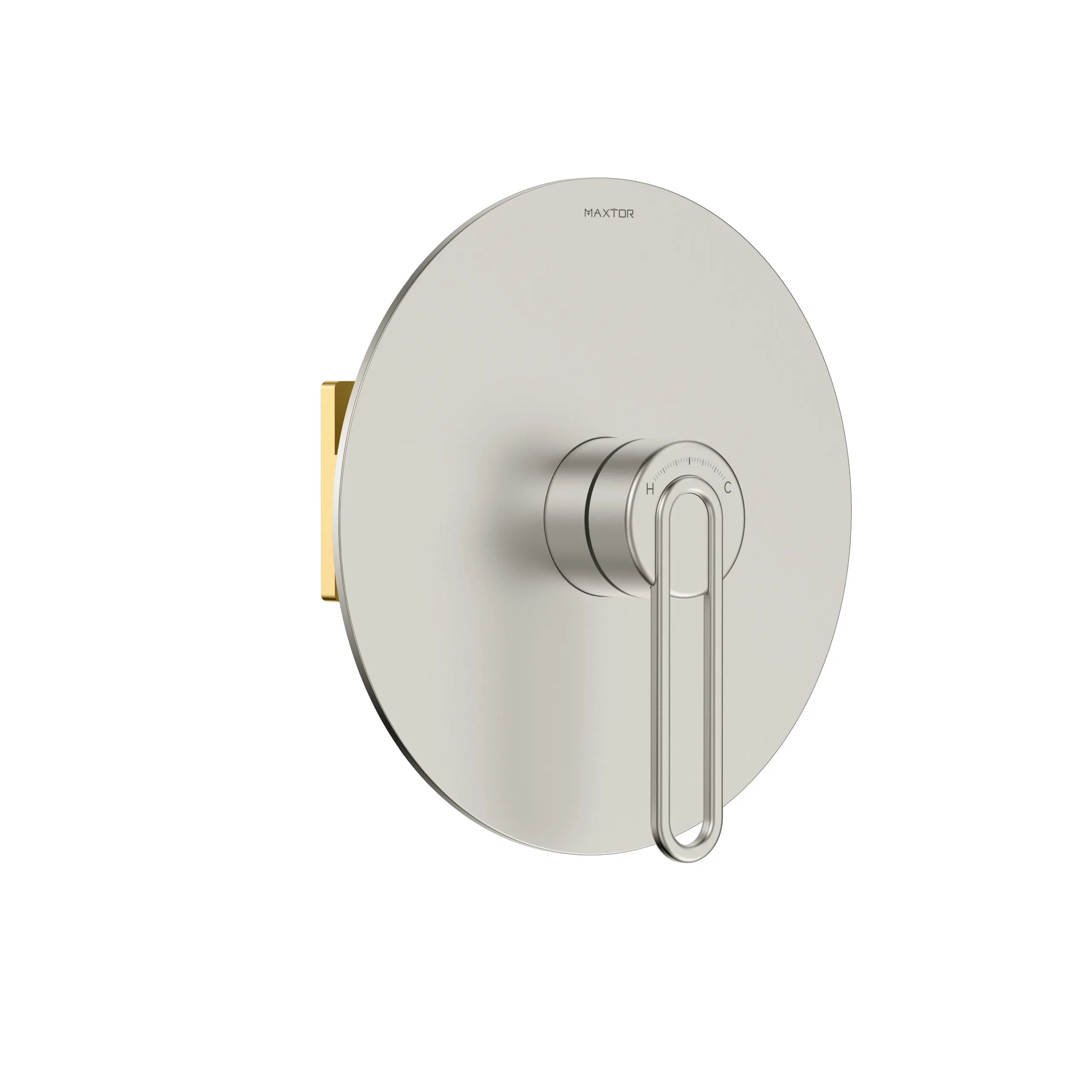 1-Way Pressure Balance Wall Concealed Shower Valve with Round Trim Plate – MT601069 Brushed Nickel