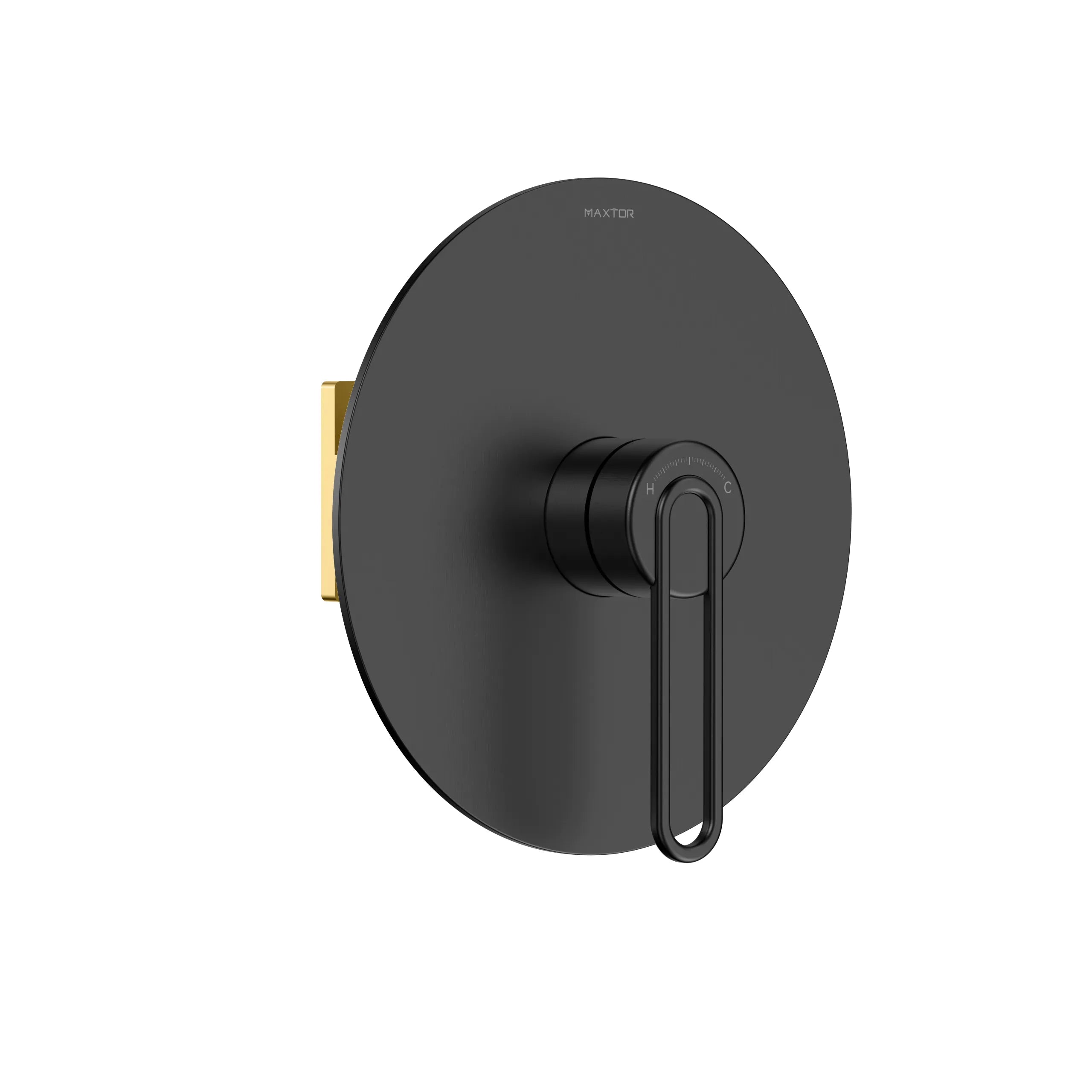 1-Way Pressure Balance Wall Concealed Shower Valve with Round Trim Plate – MT601069 Matte Black