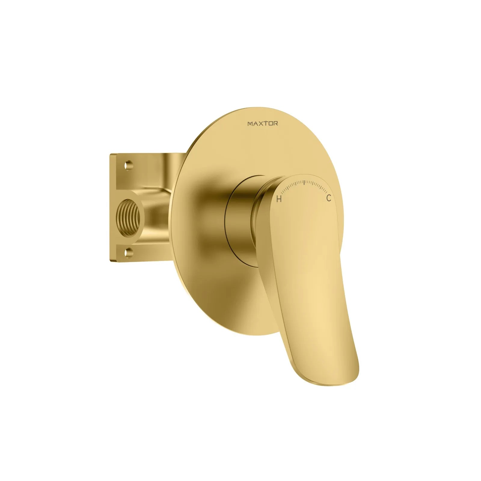 1-Way Pressure Balance Shower Valve with Trim Plate – Single Function Control – MT601076 Brushed Gold
