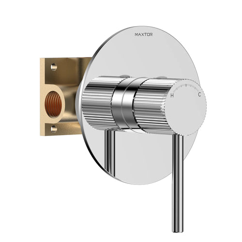1 Way Wall Concealed Water Pressure Balance Shower Roughing-In Valve with Trim Plate-MT601127 Chrome