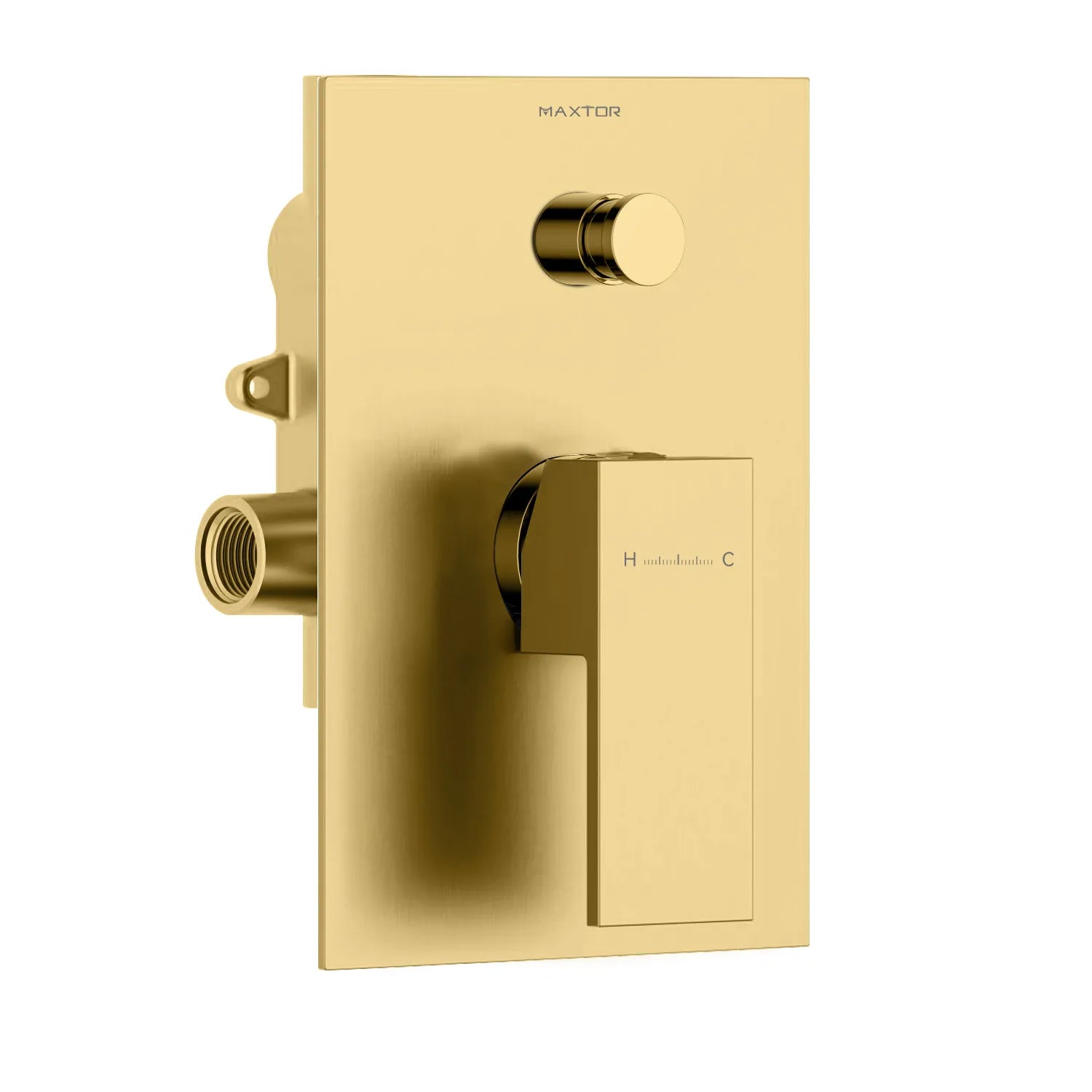 Square Wall Concealed Shower valve with trim plate and 2 outlet MT602000 Brushed Gold