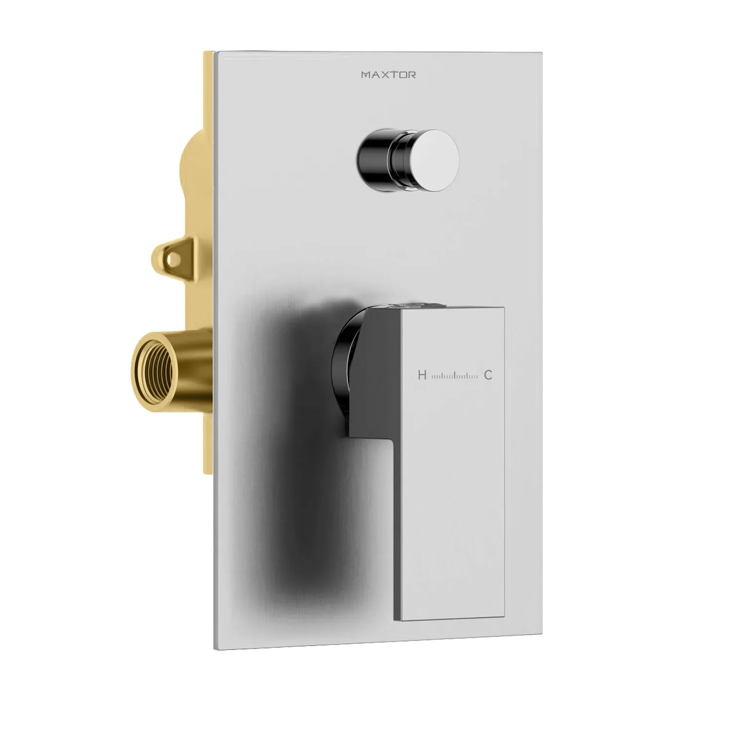 Square Wall Concealed Shower valve with trim plate and 2 outlet MT602000 Brushed Nickel