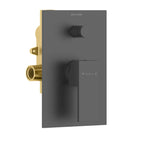 Square Wall Concealed Shower valve with trim plate and 2 outlet MT602000 Brushed Gun Metal
