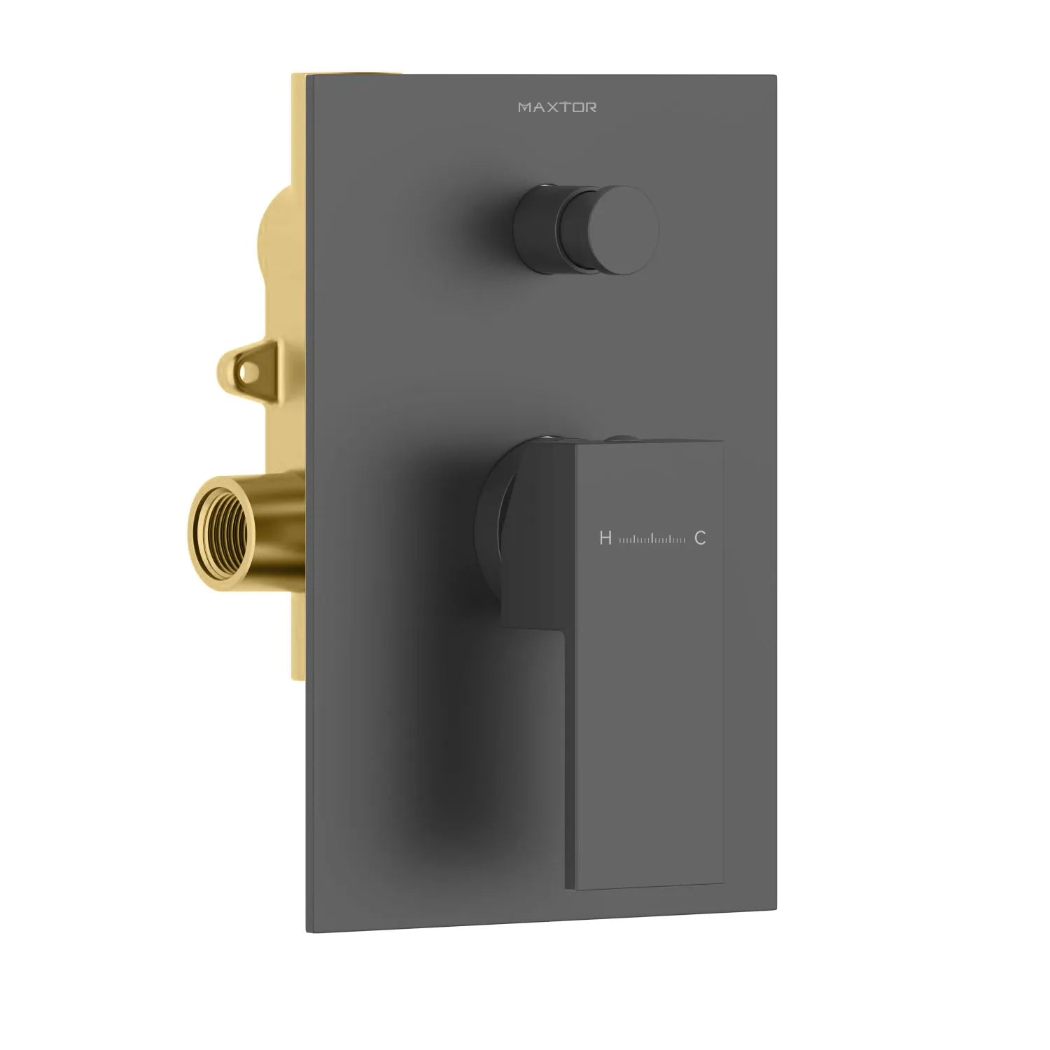 Square Wall Concealed Shower valve with trim plate and 2 outlet MT602000 Brushed Gun Metal