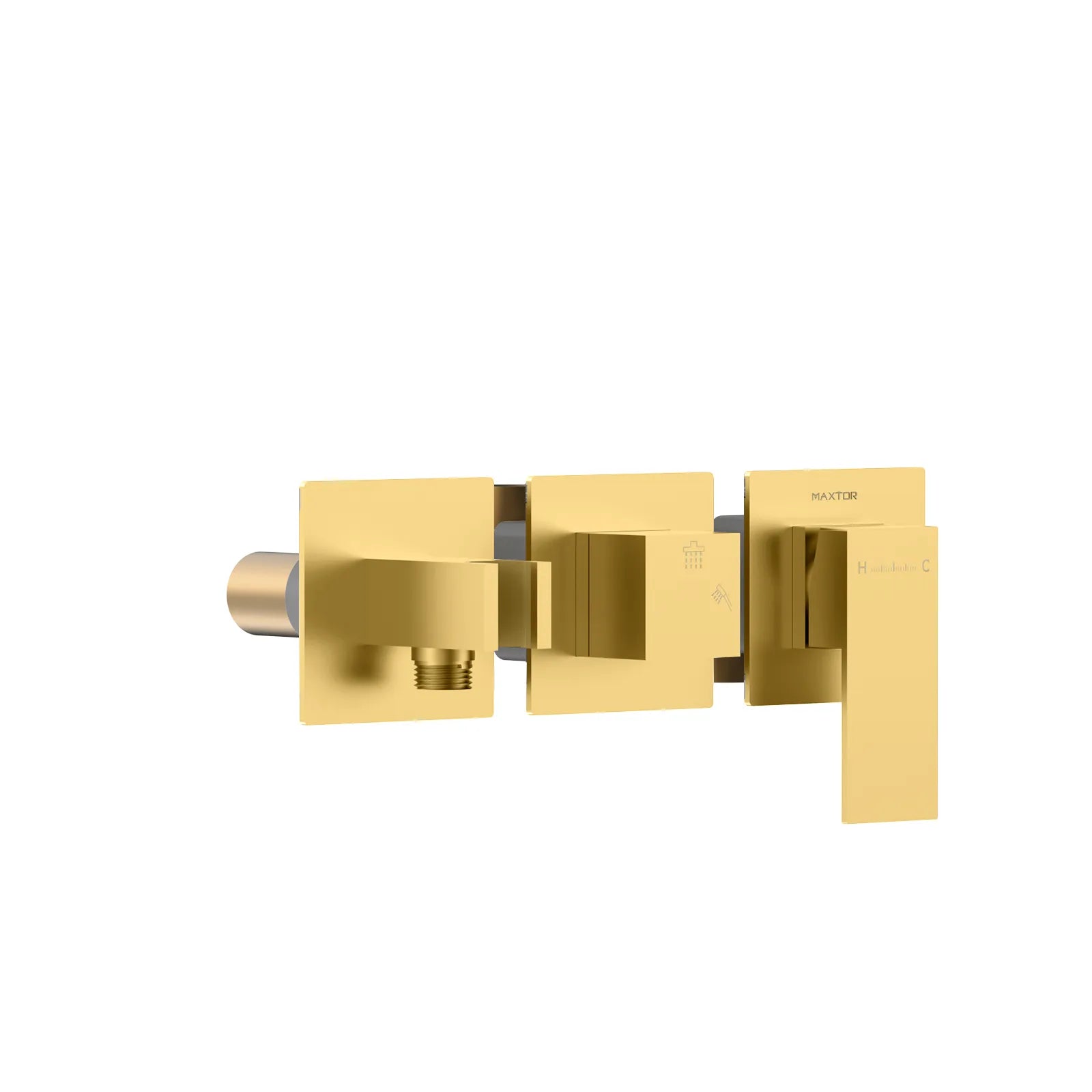 Square Horizontal 2 Way Wall Concealed Shower Valve & Trim Kit MT602000H Brushed Gold
