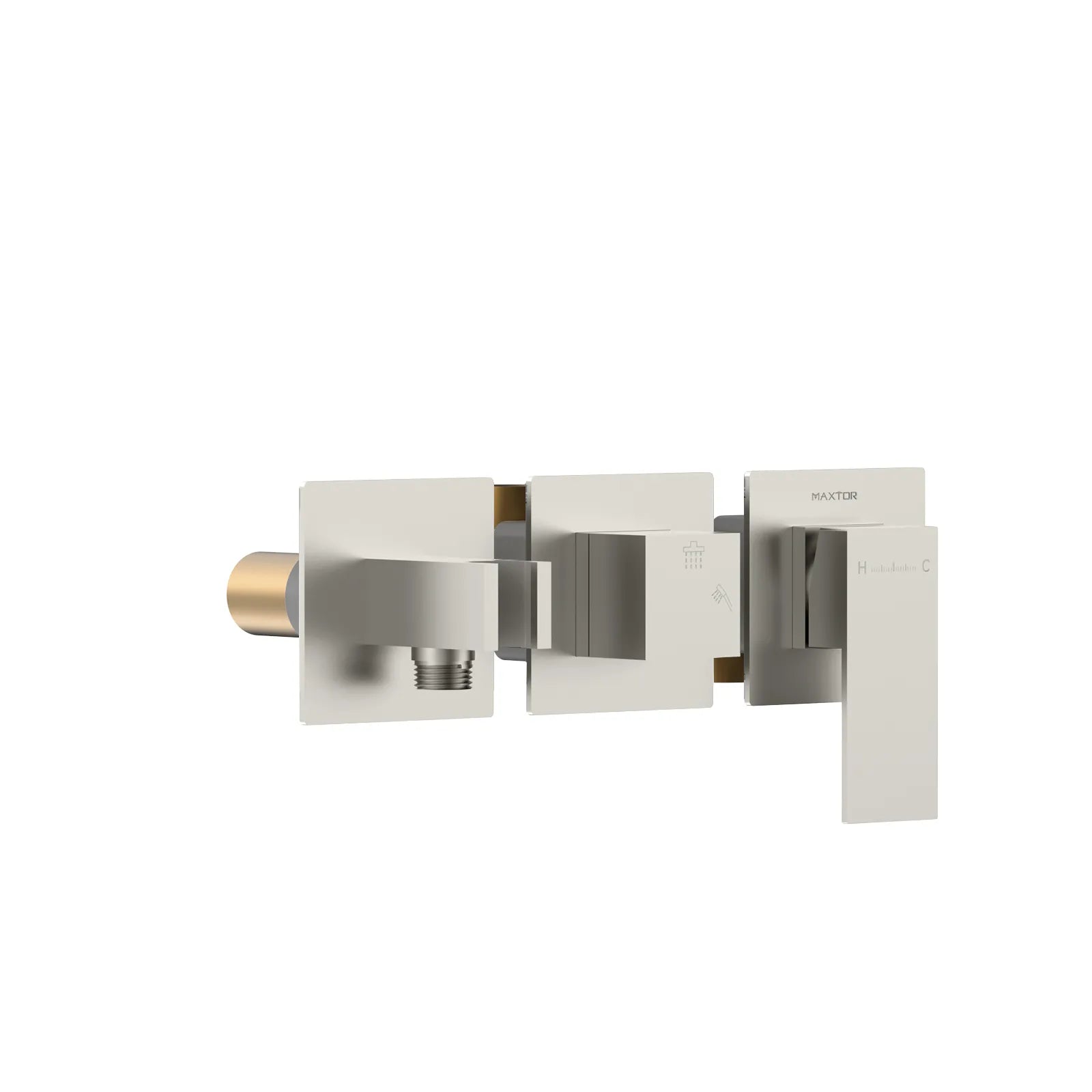 Square Horizontal 2 Way Wall Concealed Shower Valve & Trim Kit MT602000H Brushed Nickel